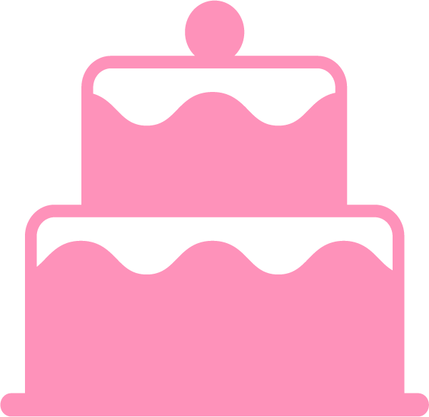 Pink two-tier birthday cake with a single candle on top.