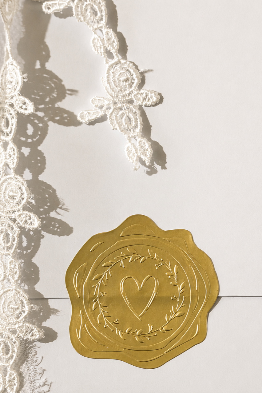 Embossed gold foil seal