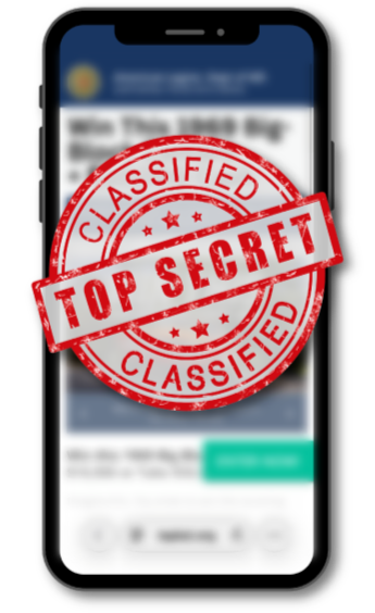 Smartphone with a large red 'Top Secret' stamp reading 'Classified' across the screen.