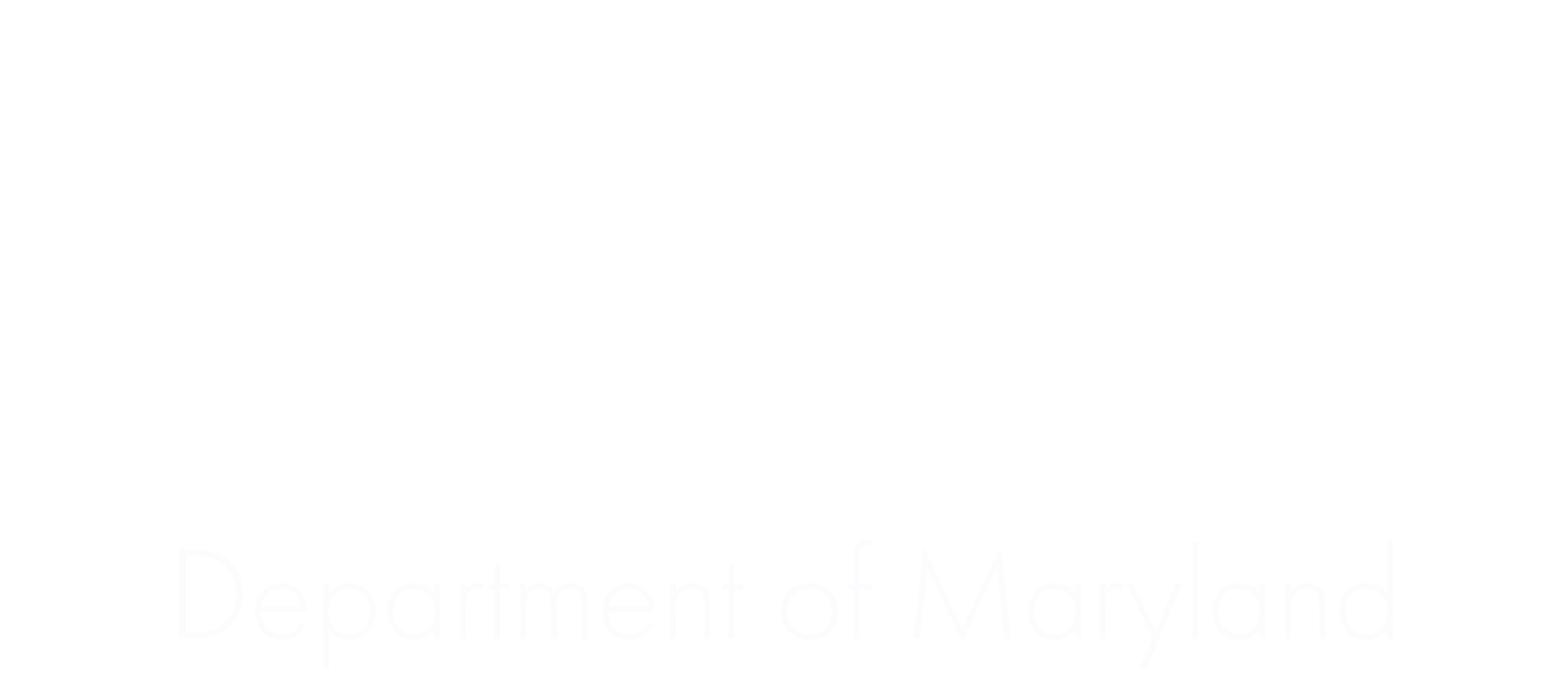 Logo of American Legion Department of Maryland in black and white with stylized stripes next to the words 'American Legion' and below that 'Department of Maryland'.