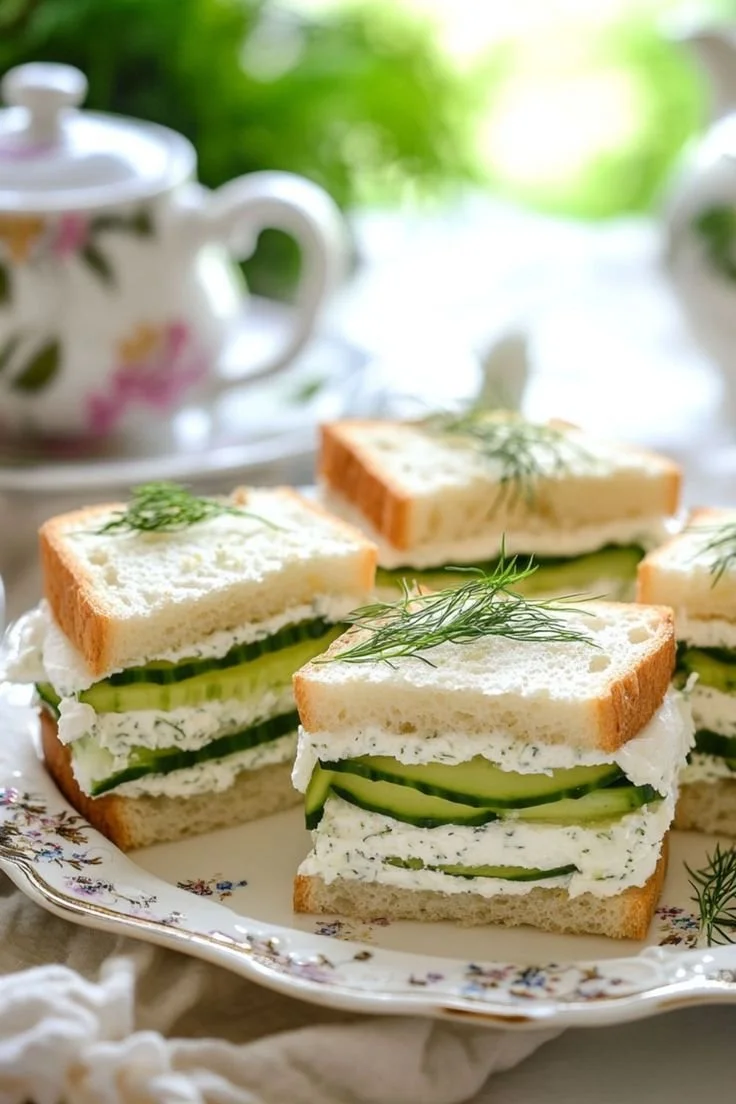 Mini Cucumber &amp; Cream Cheese Sandwich