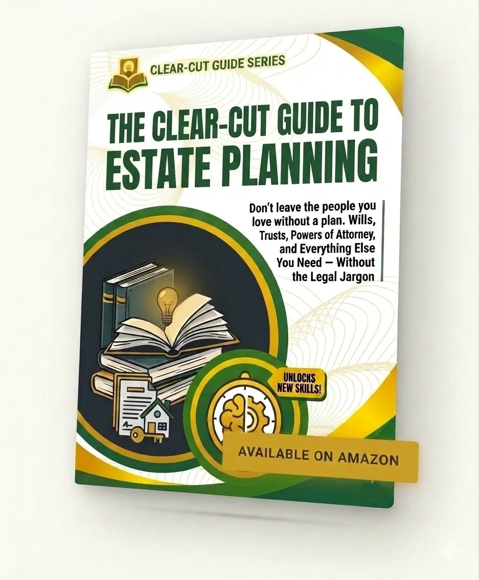 Book titled 'The Clear-Cut Guide to Estate Planning'