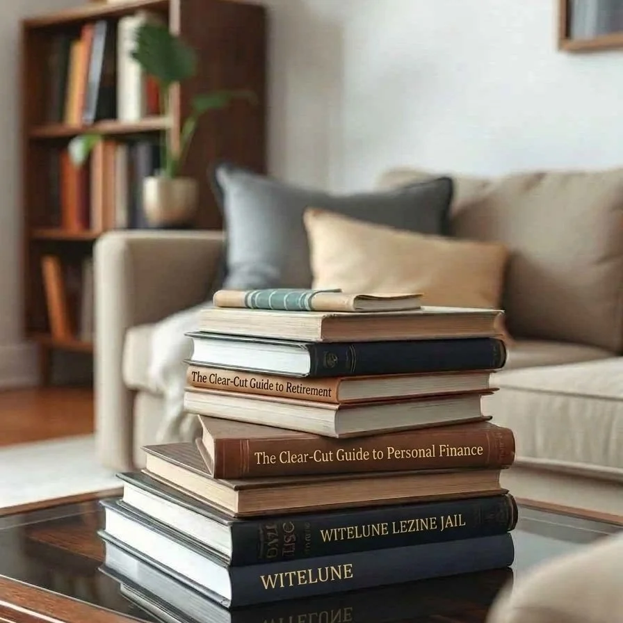 Clear cut books on a table