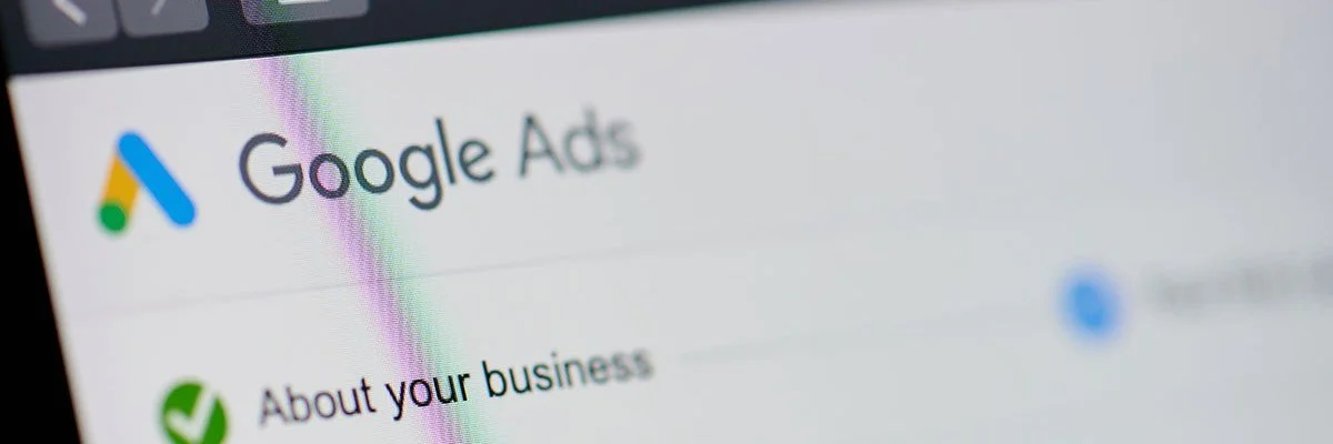 Computer screen displaying the Google Ads webpage.