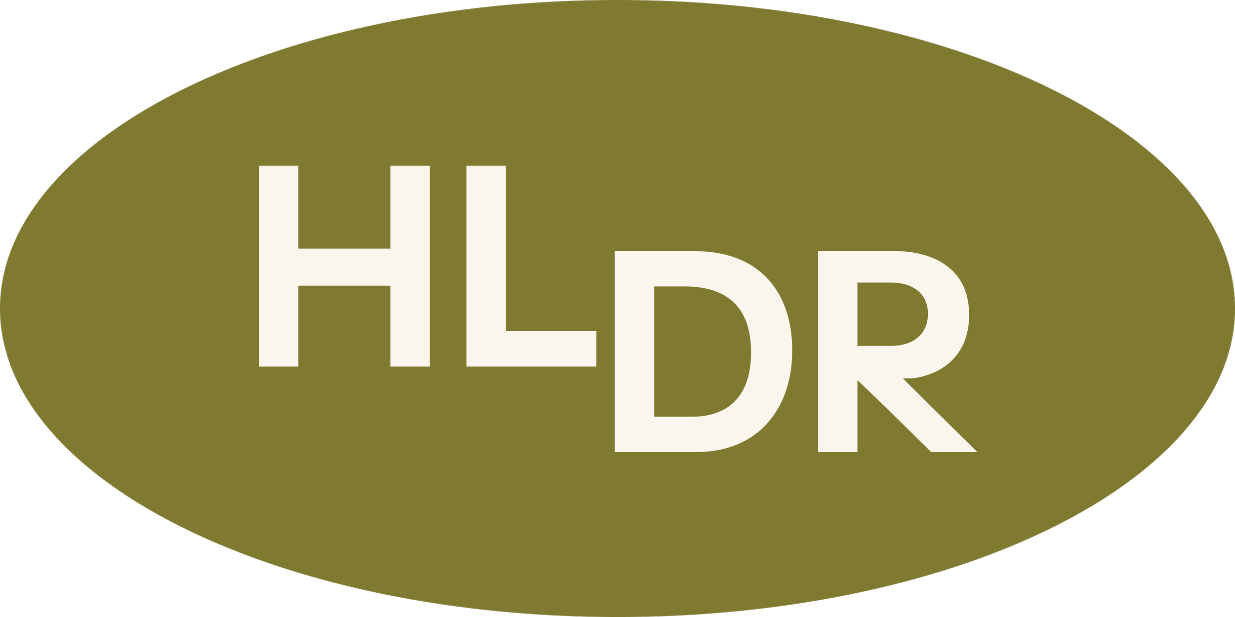 Green oval with the word 'HL-DR' in white capital letters.