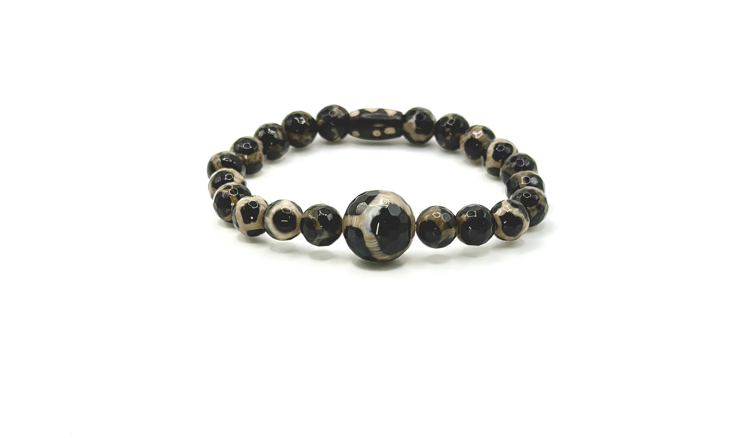 Giraff Print Agate Stretch Bracelet