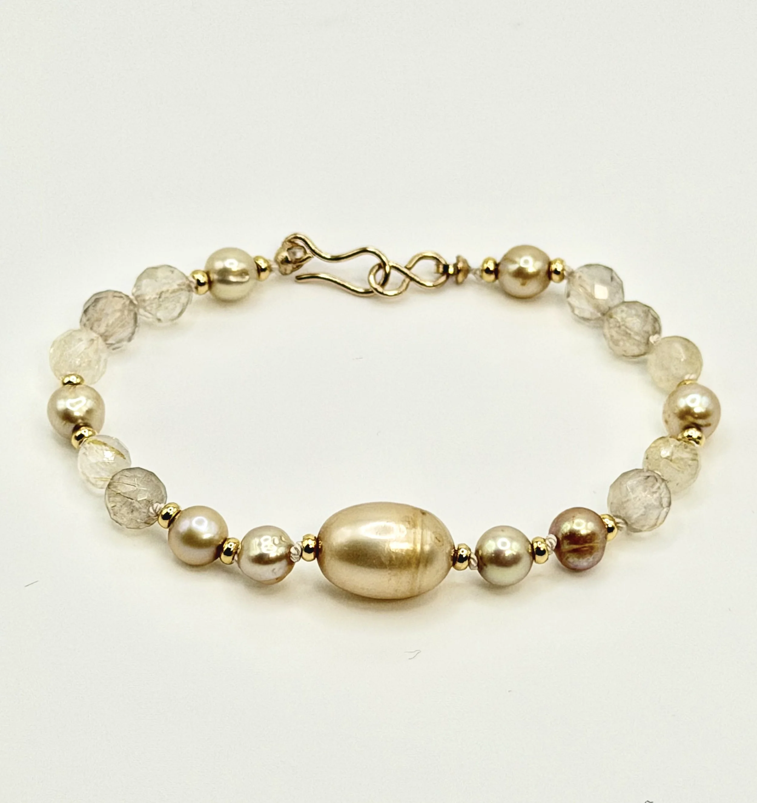 Freshwater Pearl & Rutilated Quartz