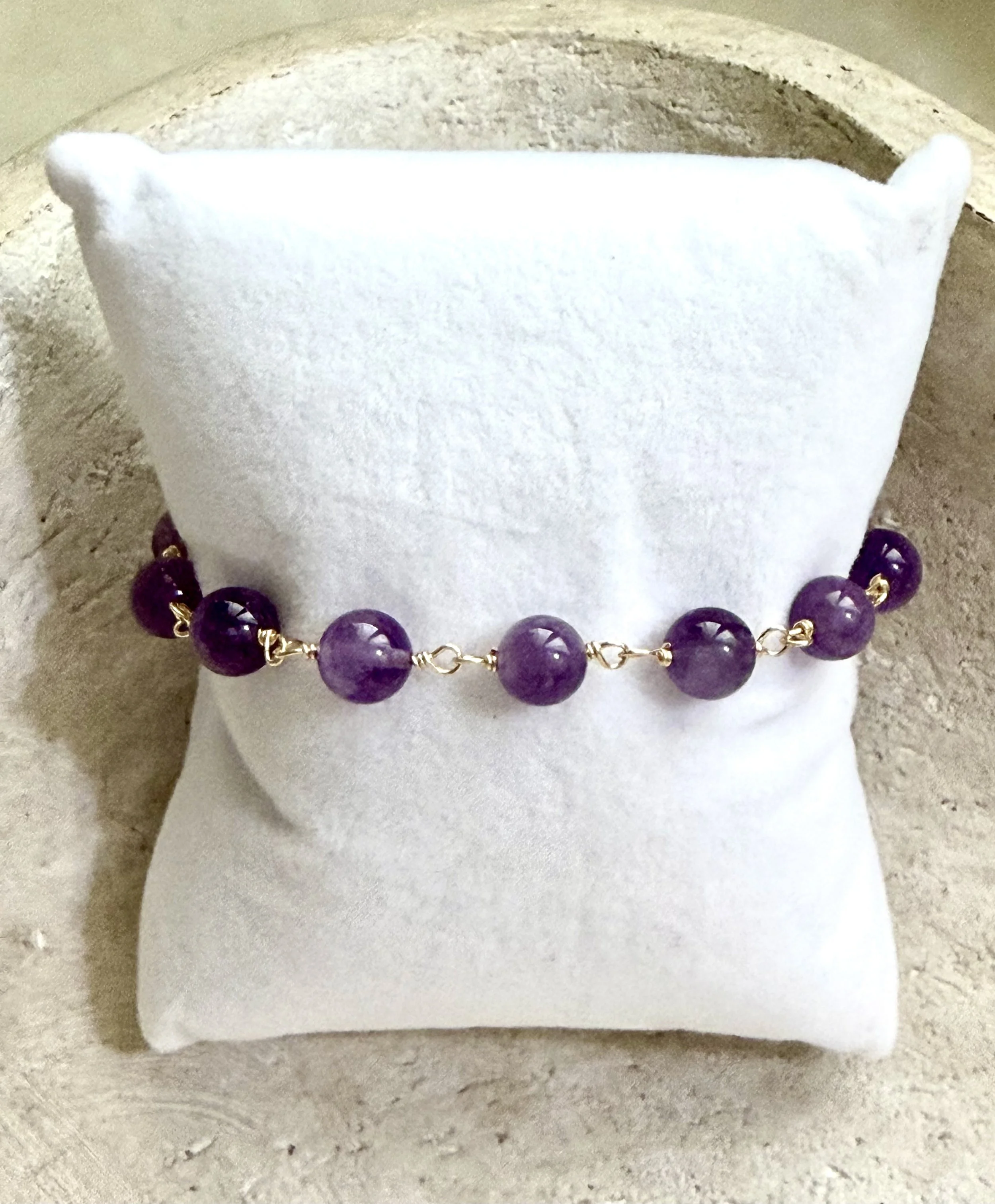 Wire-Wrapped Amethyst Bracelet
