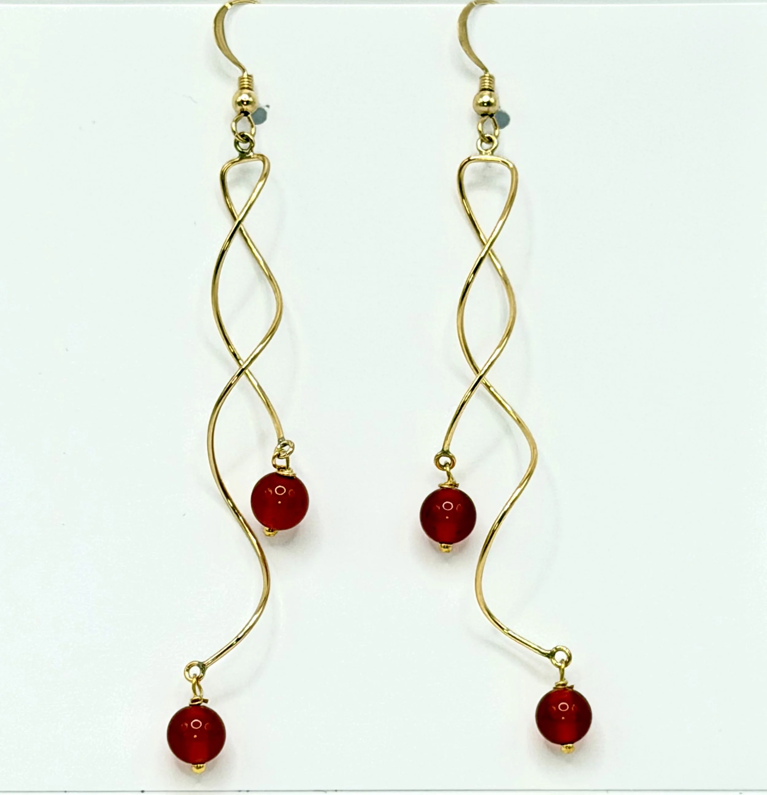 Gold Filled Carnelian Earrings