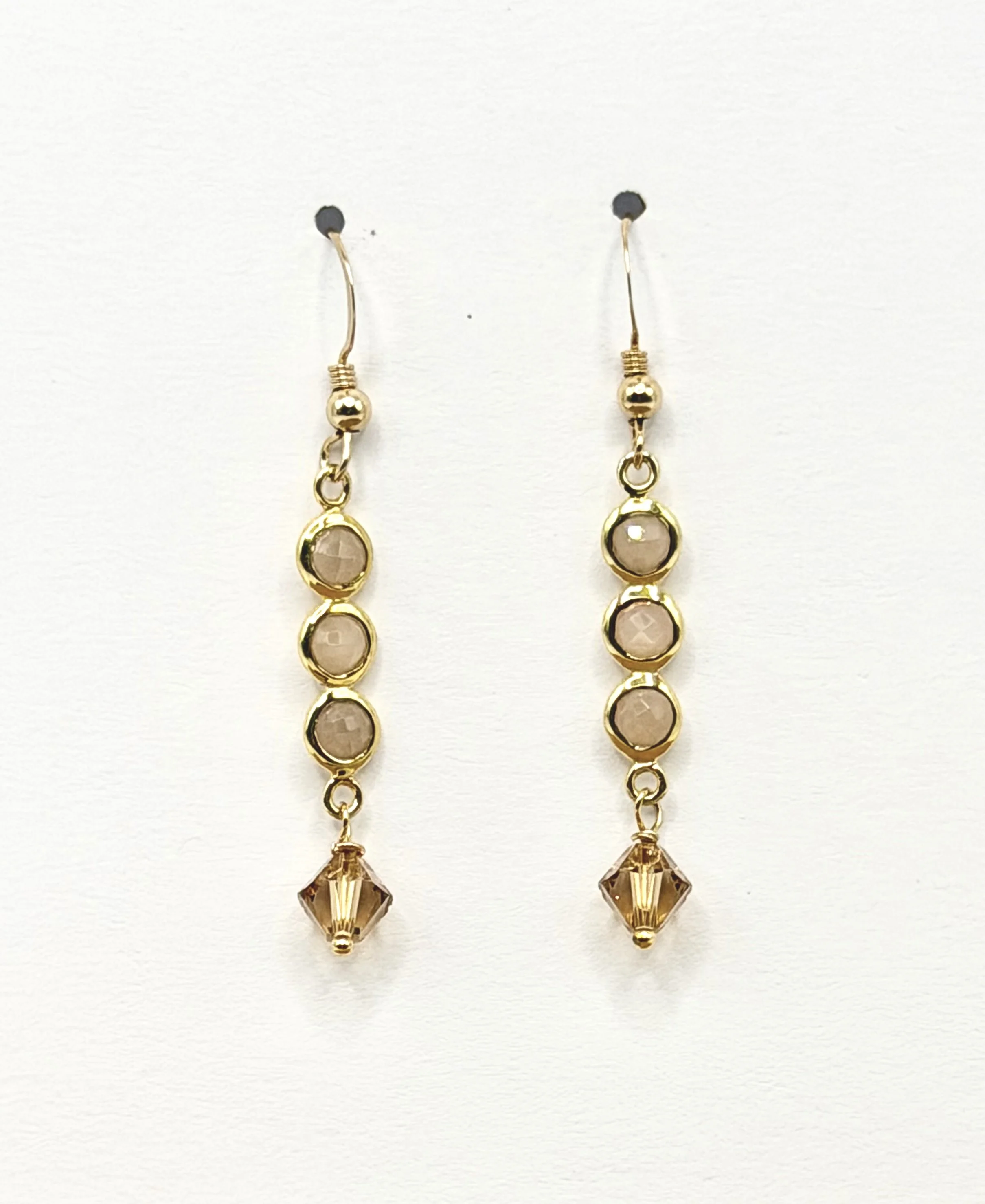 Peach Moonstone Earrings