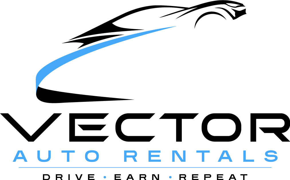 Logo for a car rental company with a stylized blue curve and the text 'AUTO RENTALS' in blue.