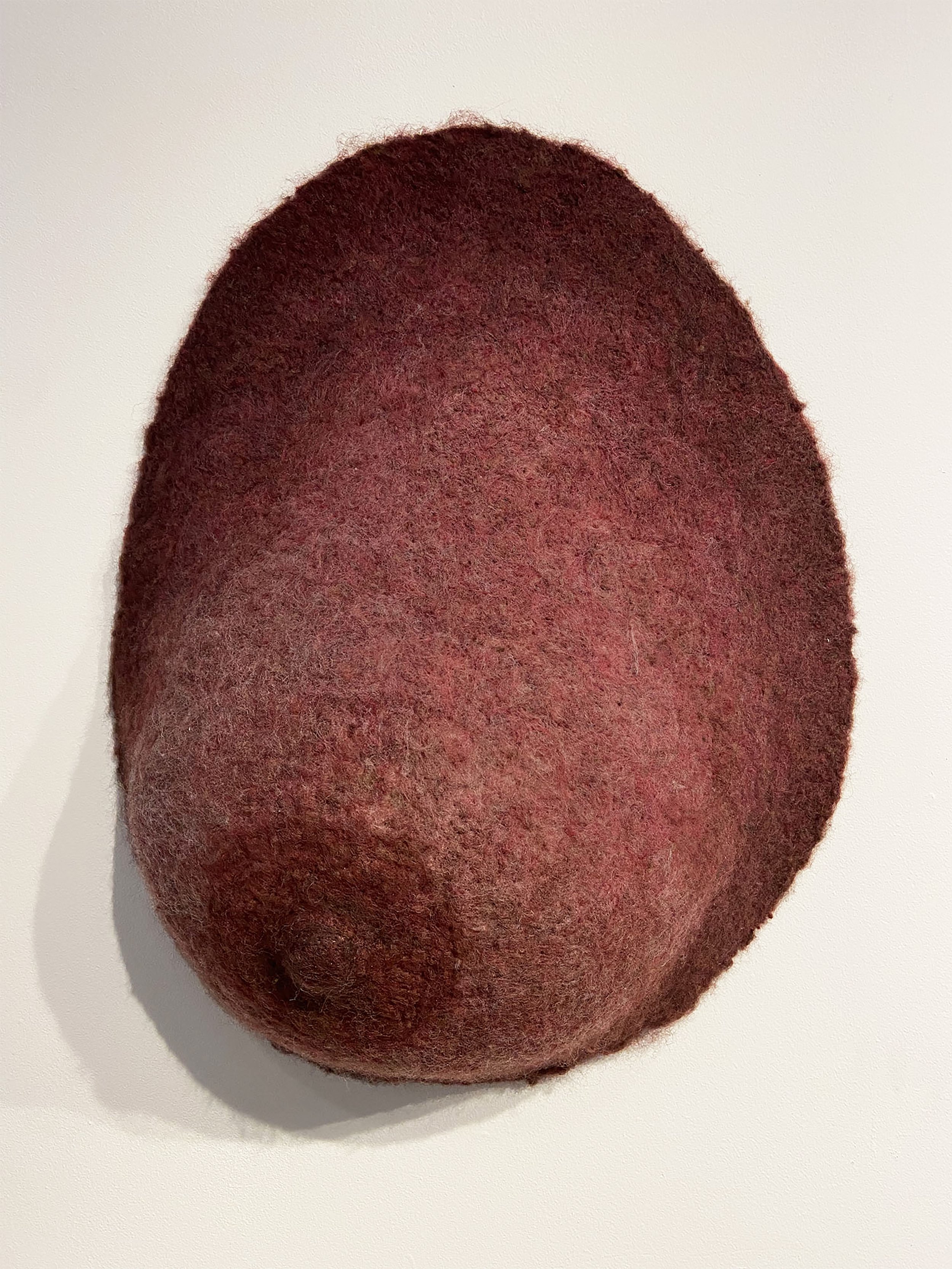 Large needle felted breast with red wool