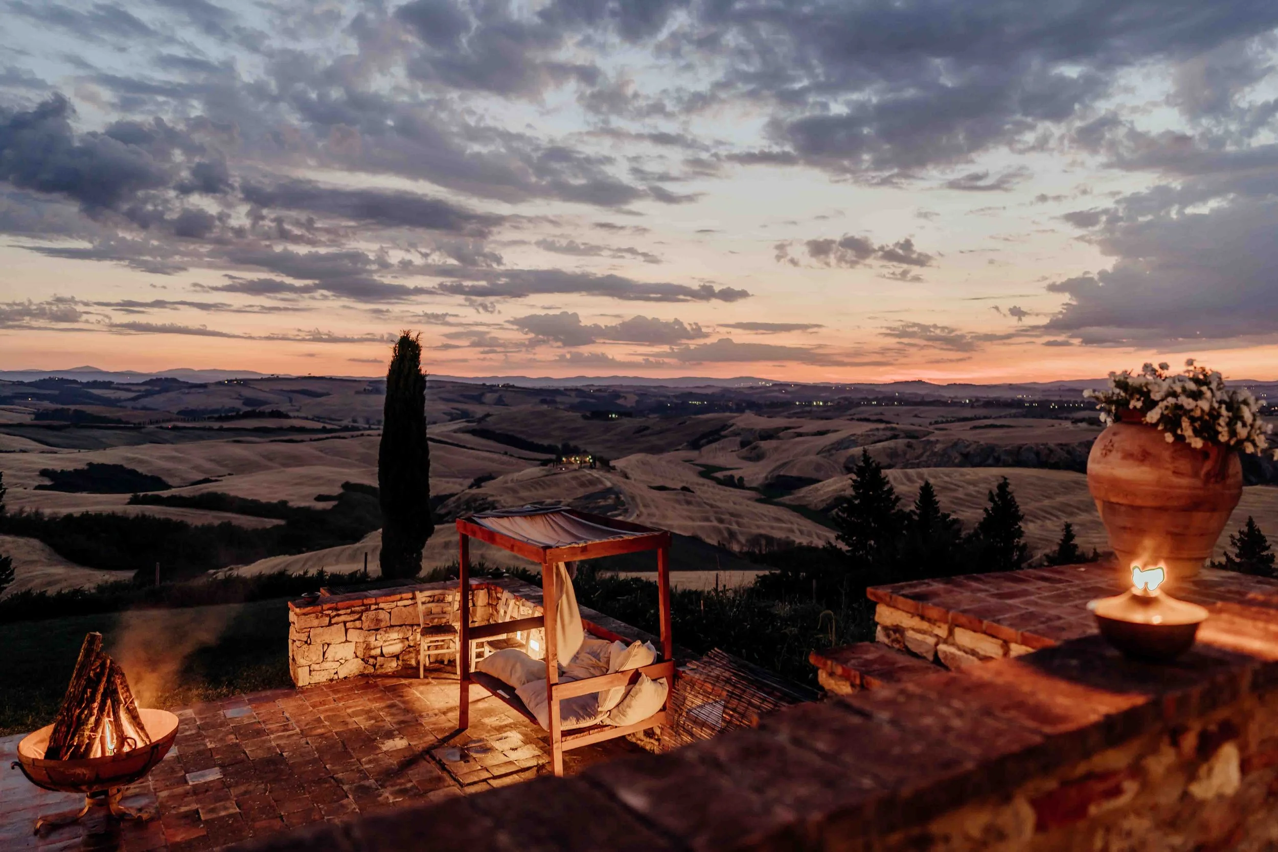 A Tuscany sunset landscape 