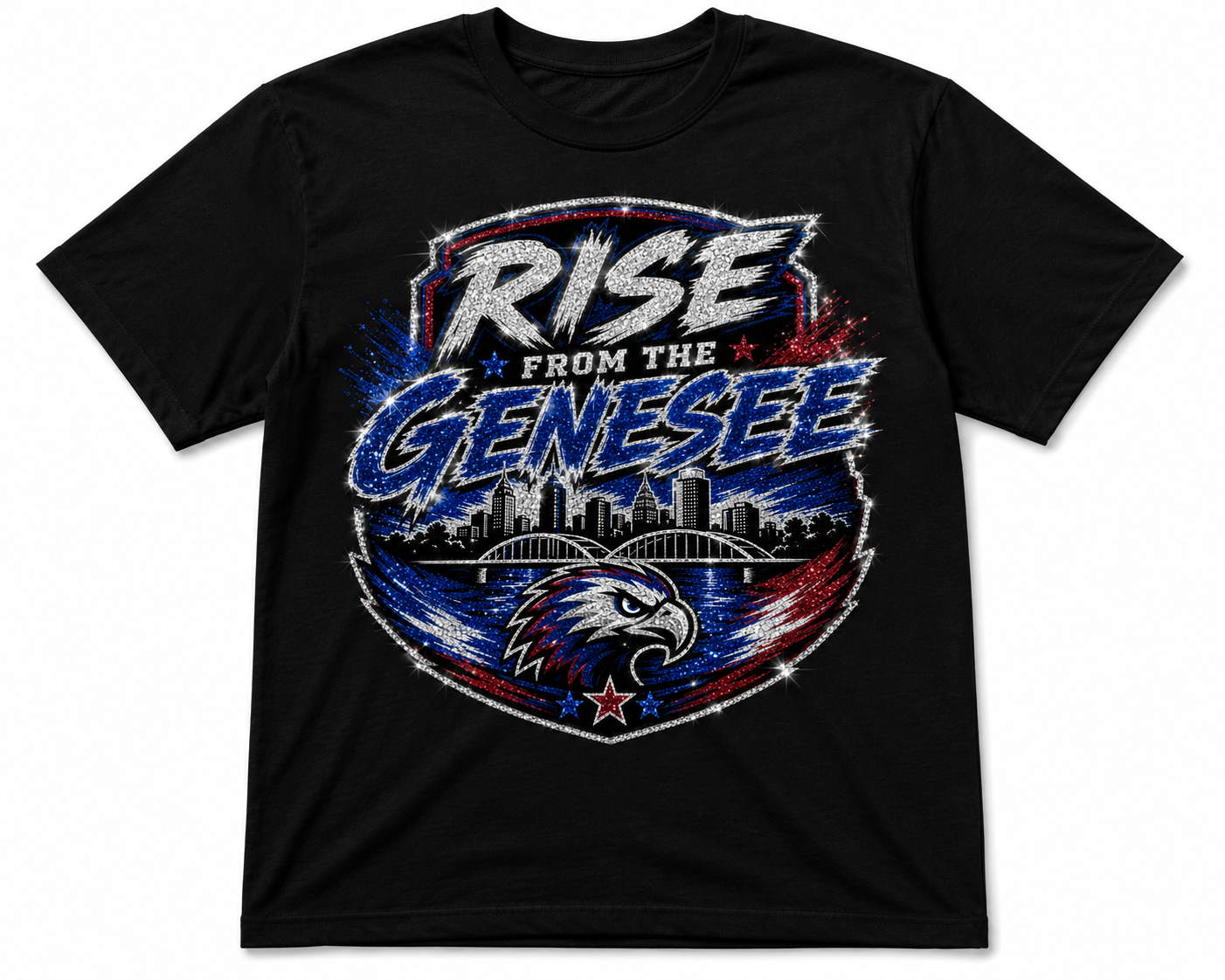 Riverhawks 'Rise from the Genesee' Sparkle T-Shirt