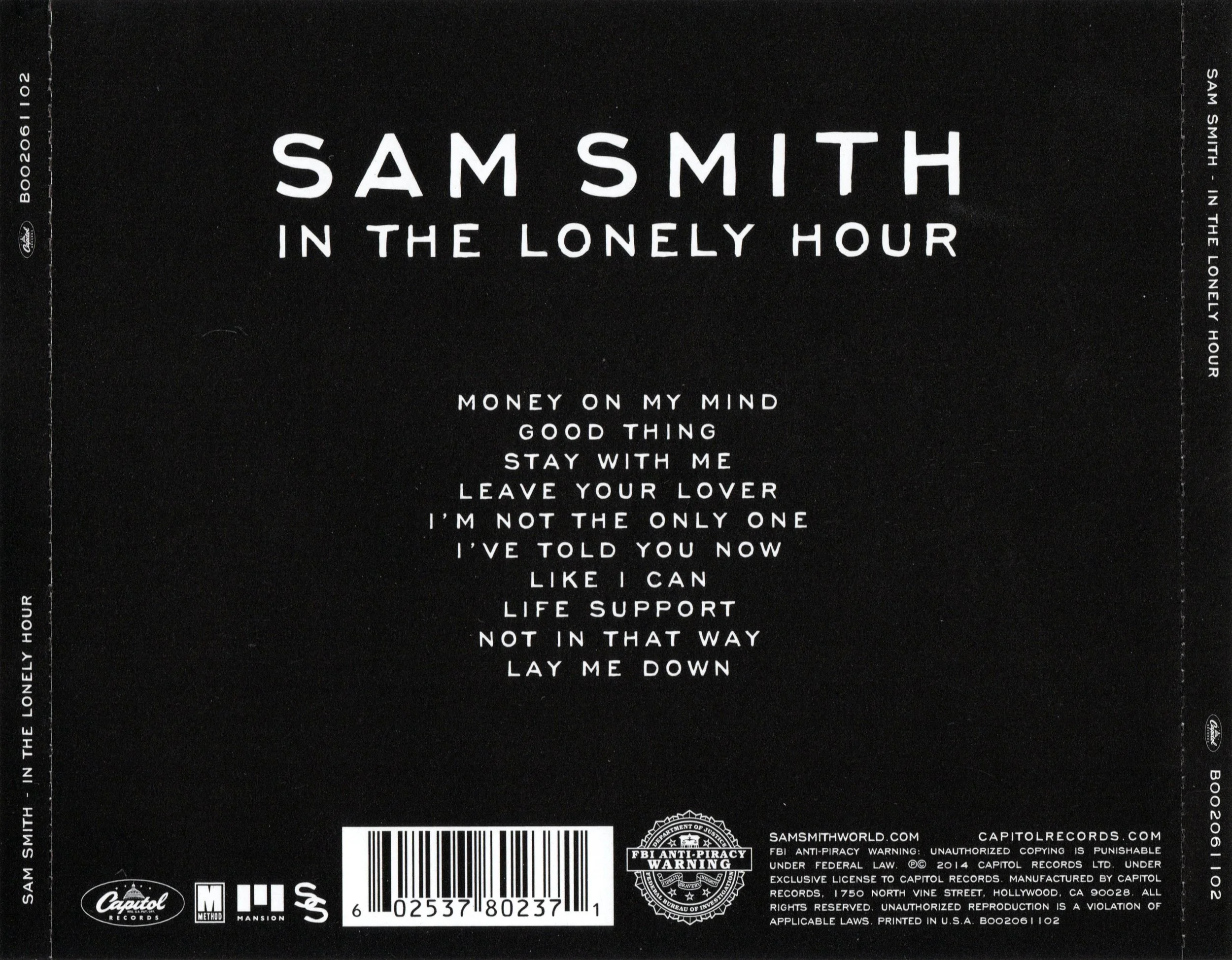 Sam Smith In The lonely Hour CD Back.jpg