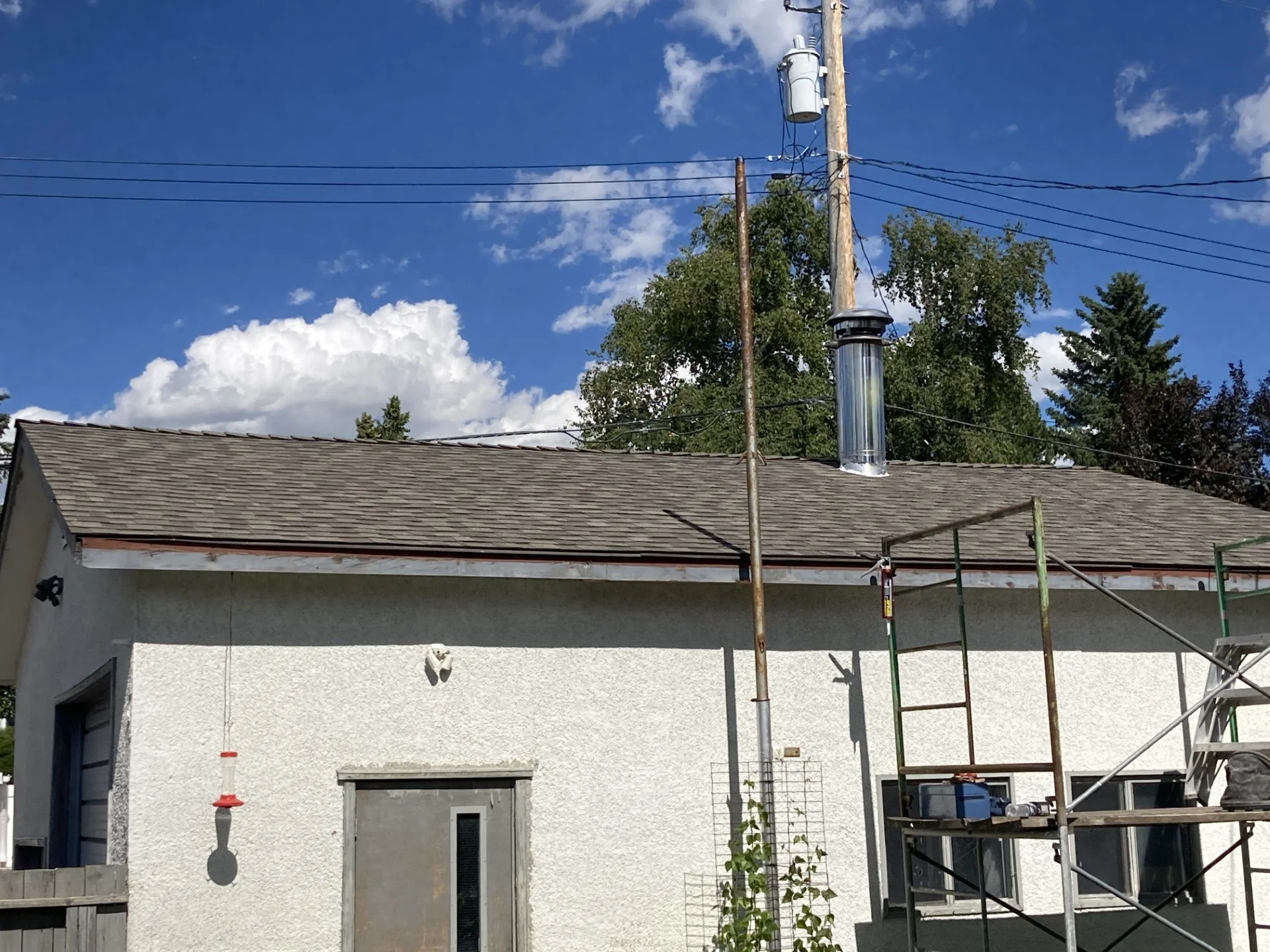 Replaced shingles on garage