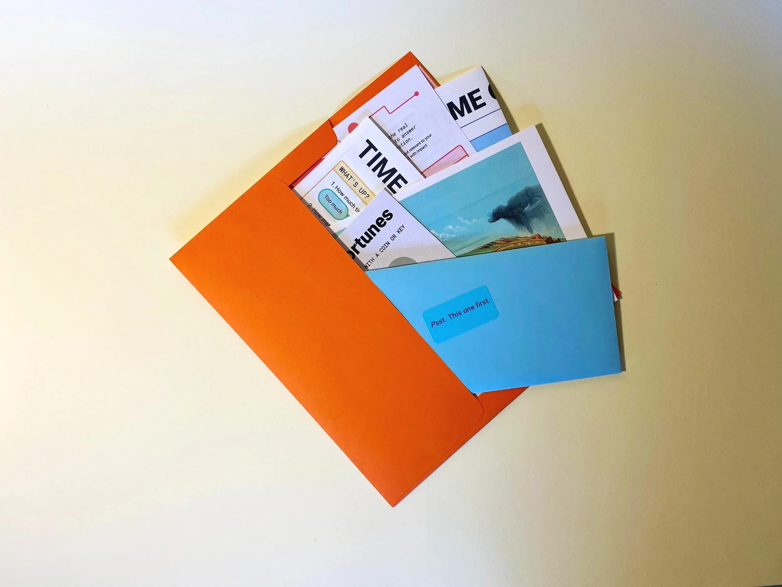 Papers coming out of an envelope.