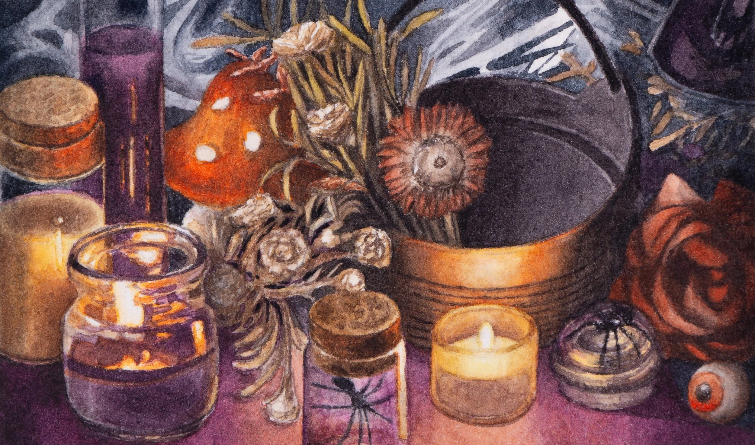 Halloween | Watercolor on paper | 9.1 x 5.5 cm (Meishi) | 2025