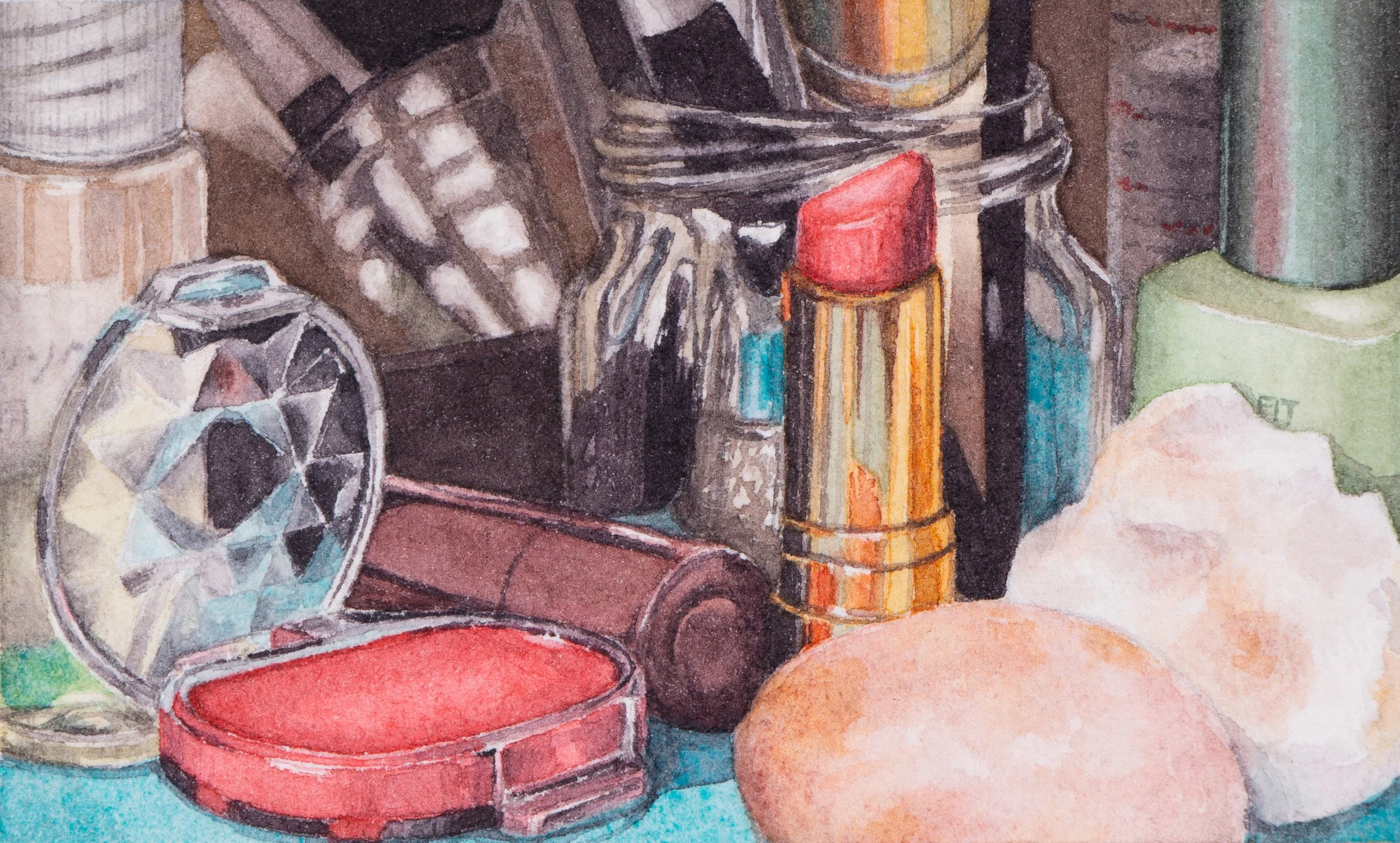 Makeup artist | Watercolor on paper | 9.1 x 5.5 cm (Meishi) | 2026