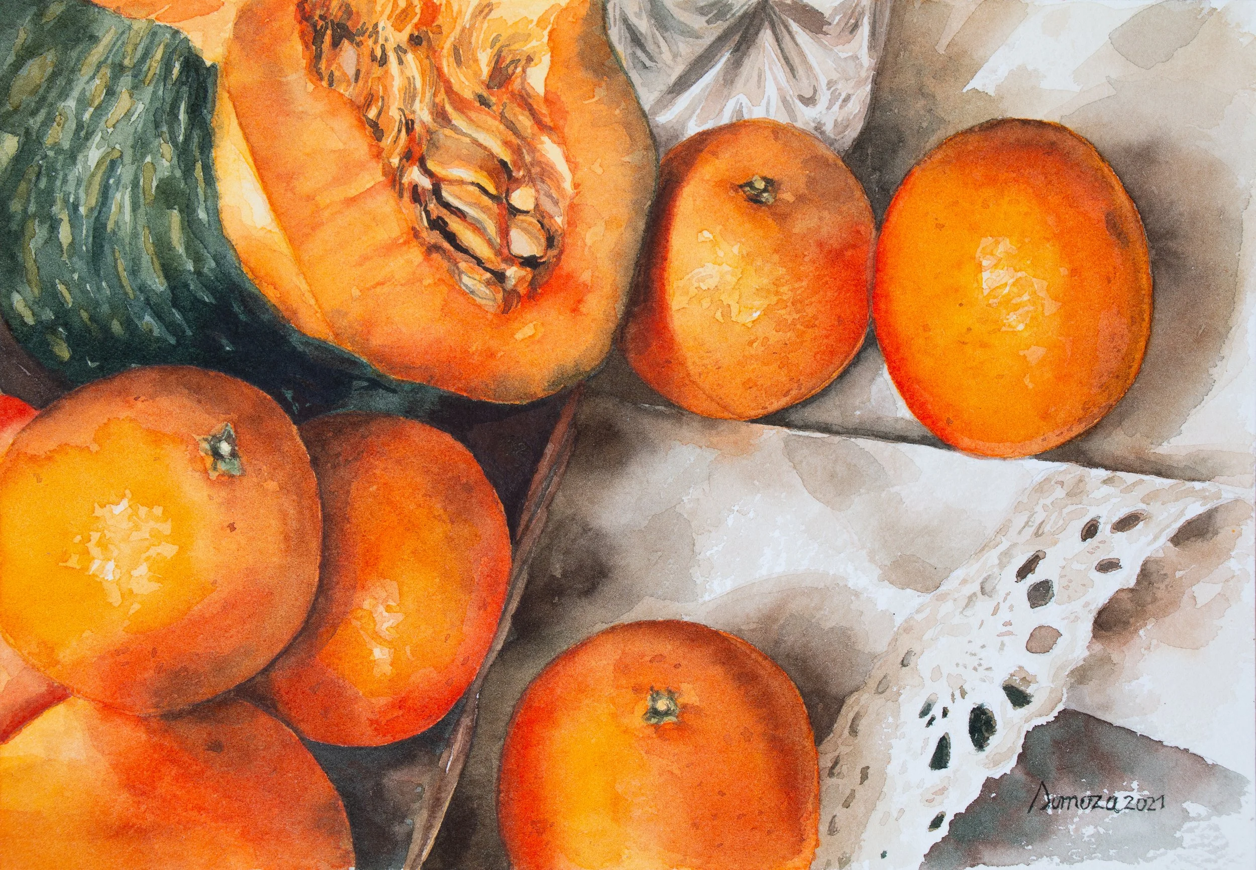 Autumn still life | Watercolor on paper | 22.5 x 15.7 cm | 2021