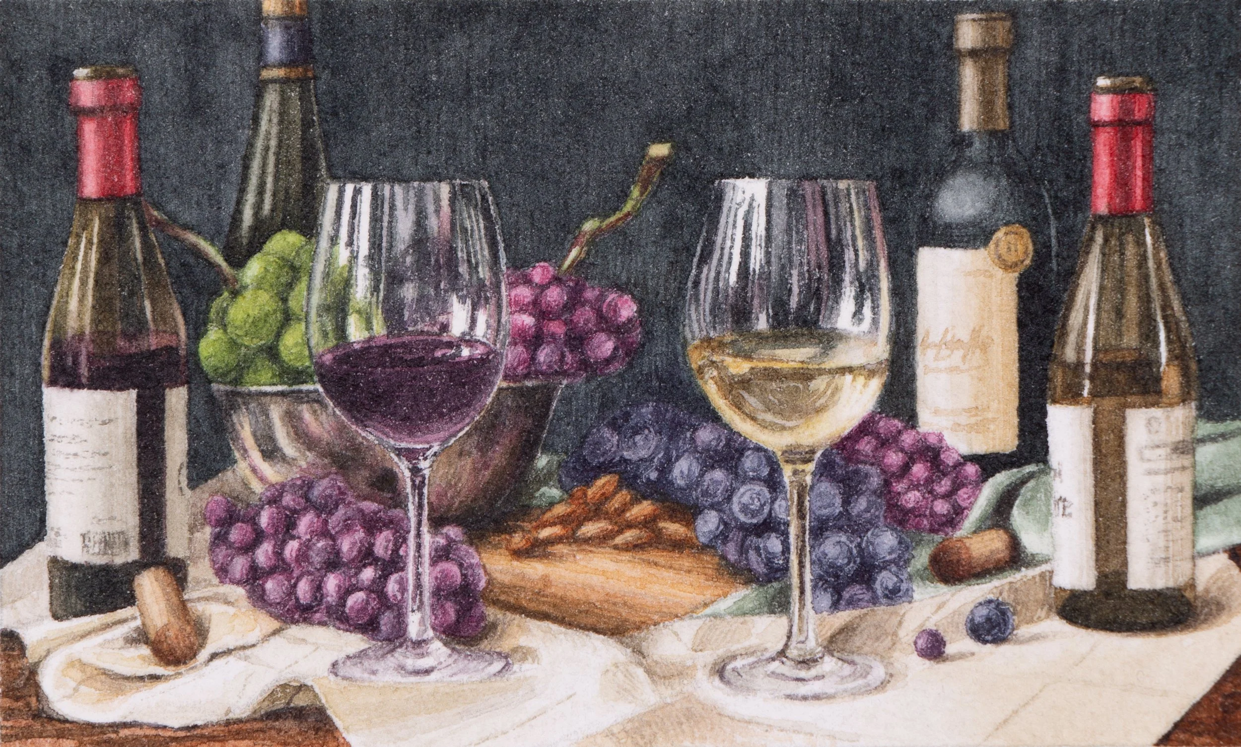 Sommelier | Watercolor on paper | 9.1 x 5.5 cm (Meishi) | 2025