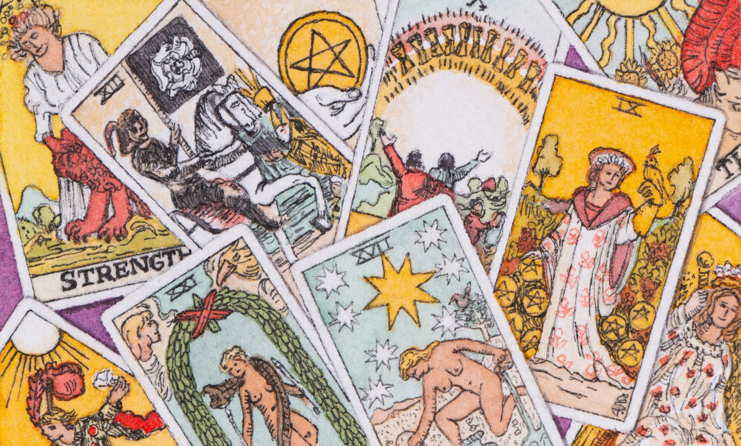 Tarot reader | Watercolor on paper | 9.1 x 5.5 cm (Meishi) | 2026
