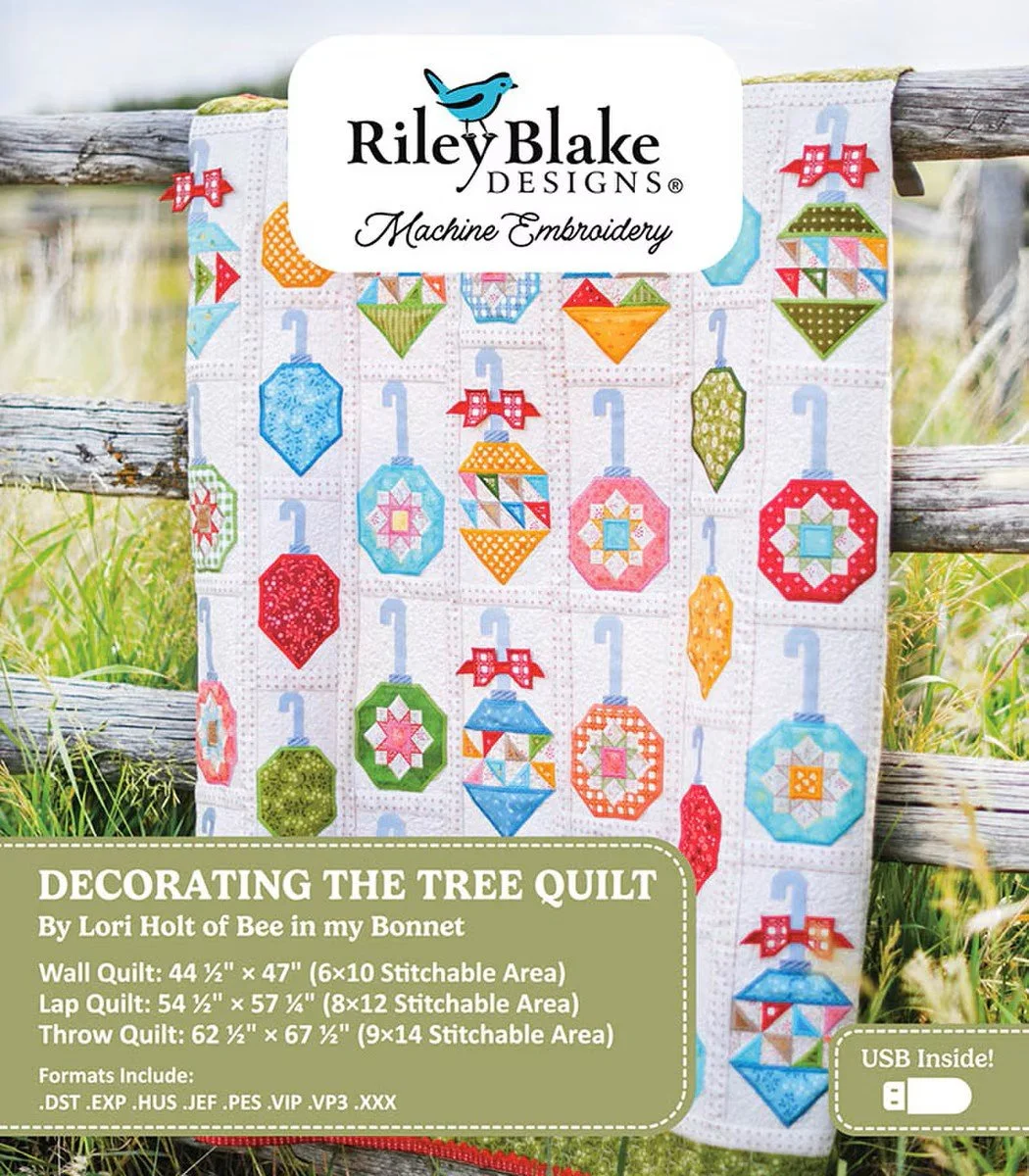 Decorating The Tree Quilt, Machine Embroidery - USB