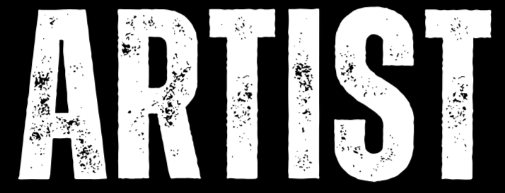 The word "ARTIST" written in large, distressed white letters on a black background.