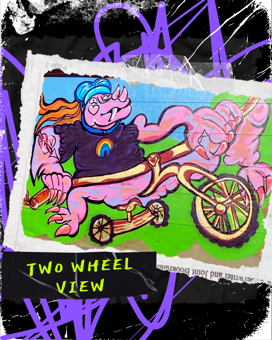 Colourful Pride-themed mural displayed at Two Wheel View in Inglewood as part of its Back to the Streets neighbourhood activation.
