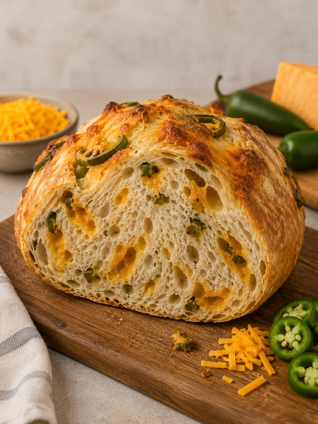 Jalapeño Cheddar Sourdough Loaf