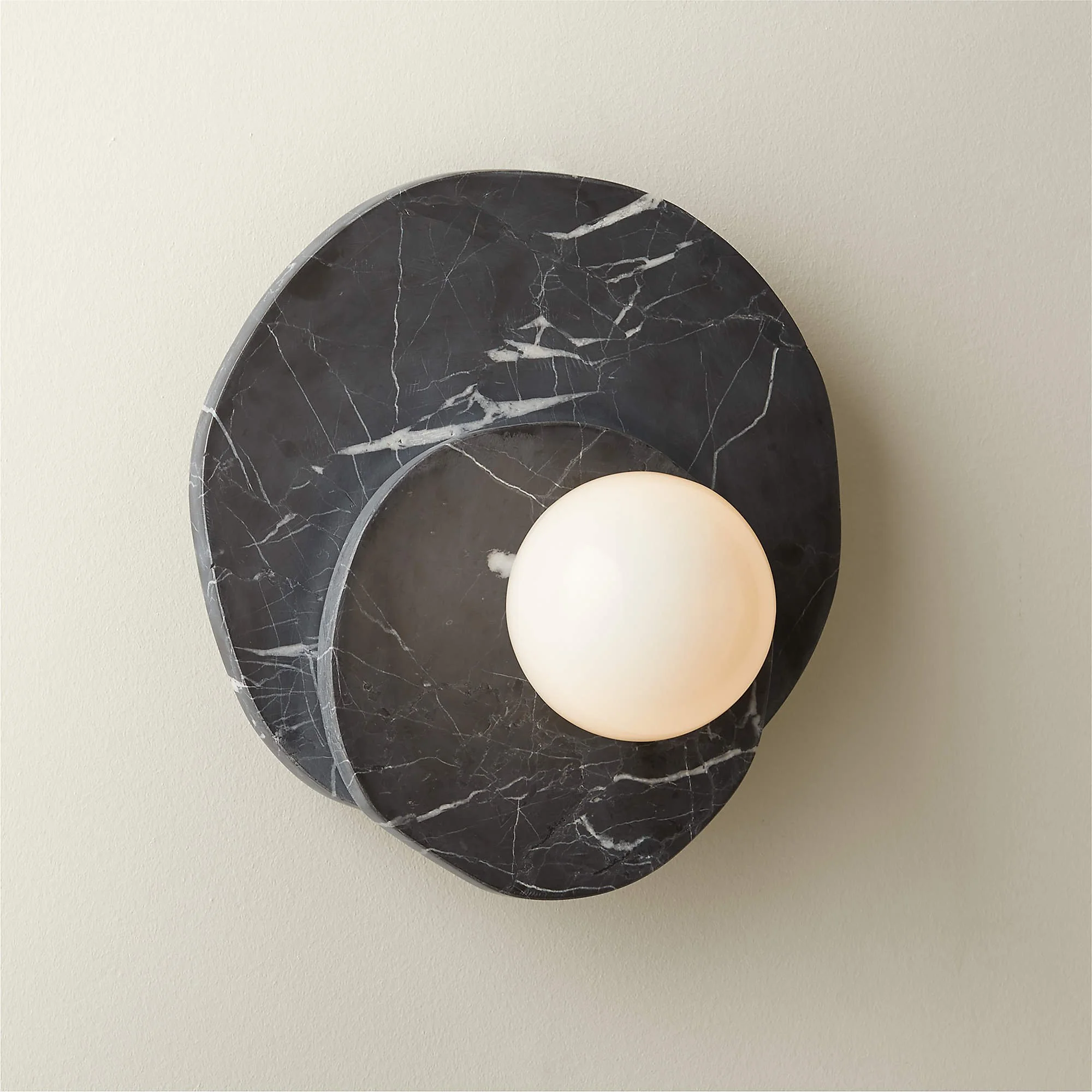 NEVER PLACED · CB2 Astr Black Marble Wall Sconce