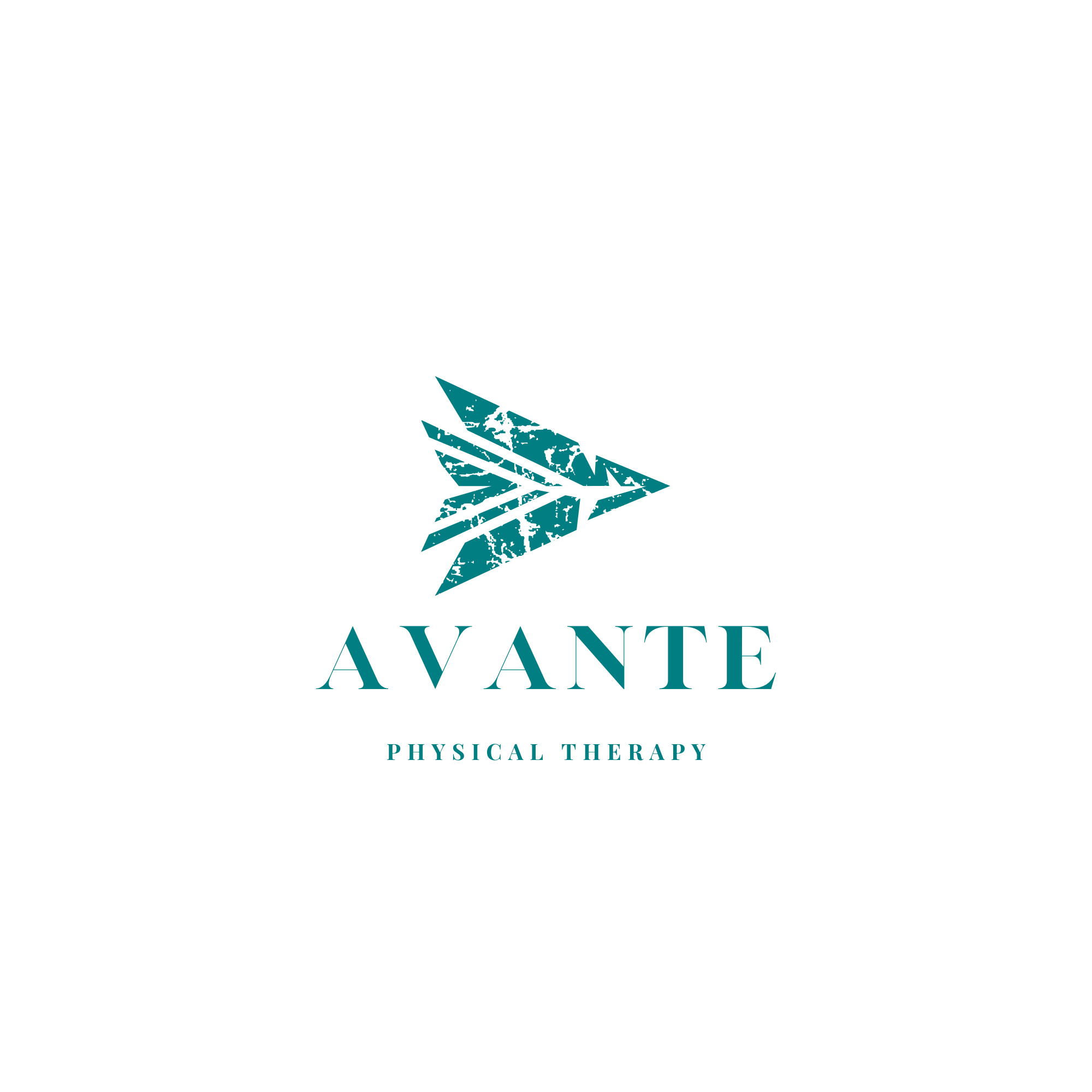 A logo for 'AVANT', a physical therapy service, featuring a stylized arrow made of broken lines, with the text 'AVANT' and 'PHYSICAL THERAPY' beneath.