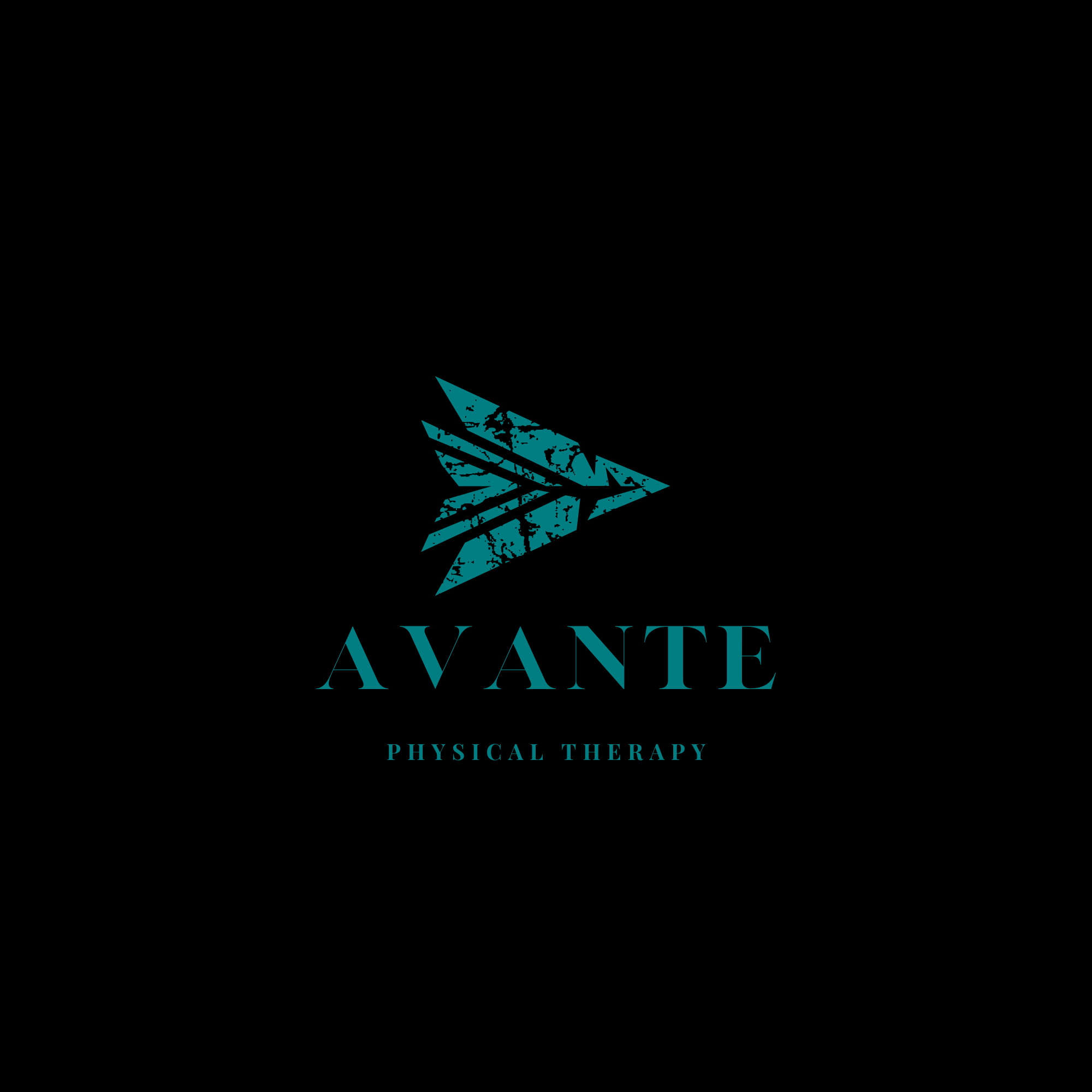 Logo for Avante Physical Therapy featuring a stylized arrow with a distressed texture above the word "AVANTE" and the text "PHYSICAL THERAPY" below.