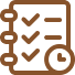 Icon of a clipboard with checkmarks and a list