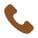 Old-fashioned rotary phone in orange color