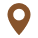 A dark, blank location marker icon on a black background.