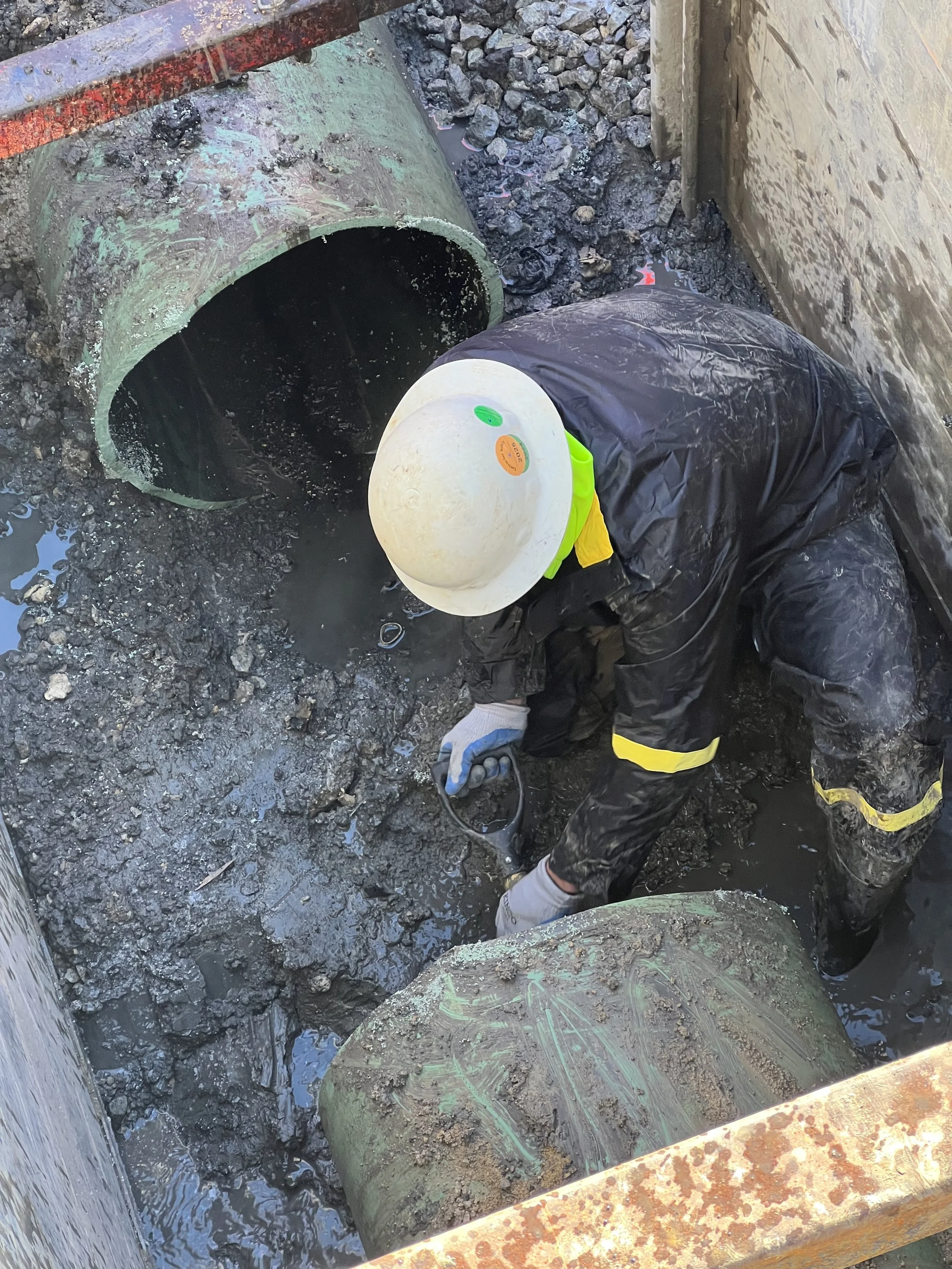 Large sewer line install