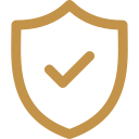 A shield emblem with a check mark in the center.
