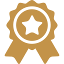 Gold medal with a star in the center