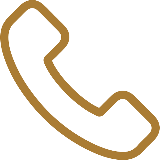 Icon of a traditional telephone handset in brown.