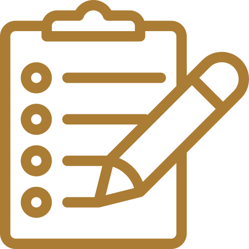 Checklist with a pen writing on it