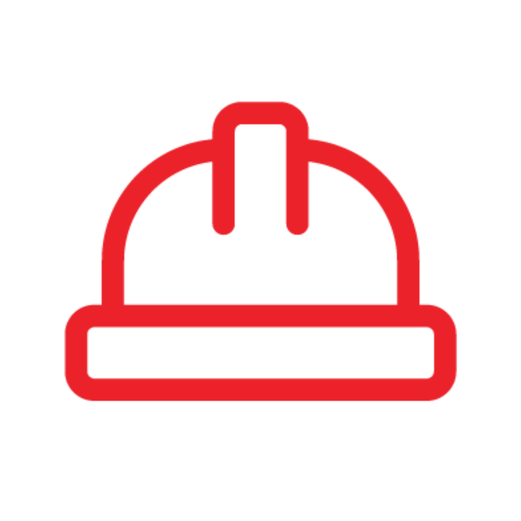 Red power button icon on a black background.