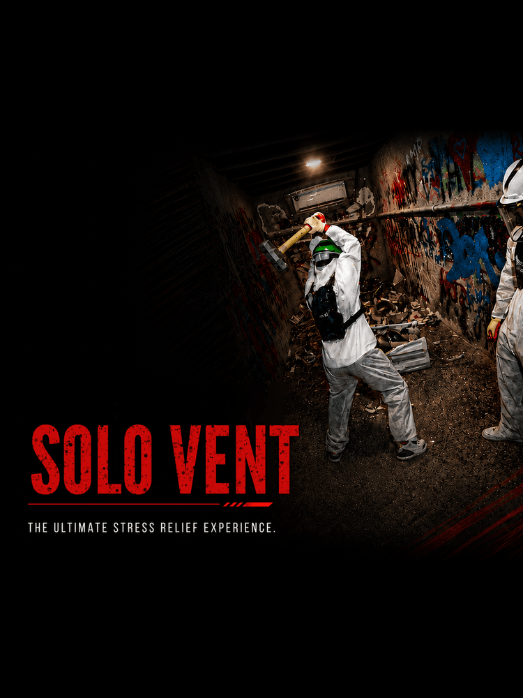 Solo Vent package at The Smash Room Dubai: 1 CPU, 1 printer and 10 glass items