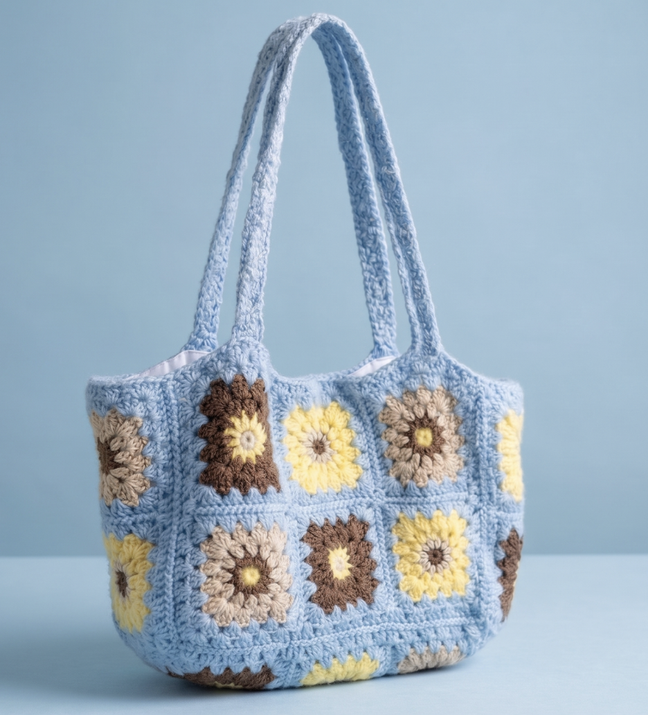 Sunflowers Granny Square Bag