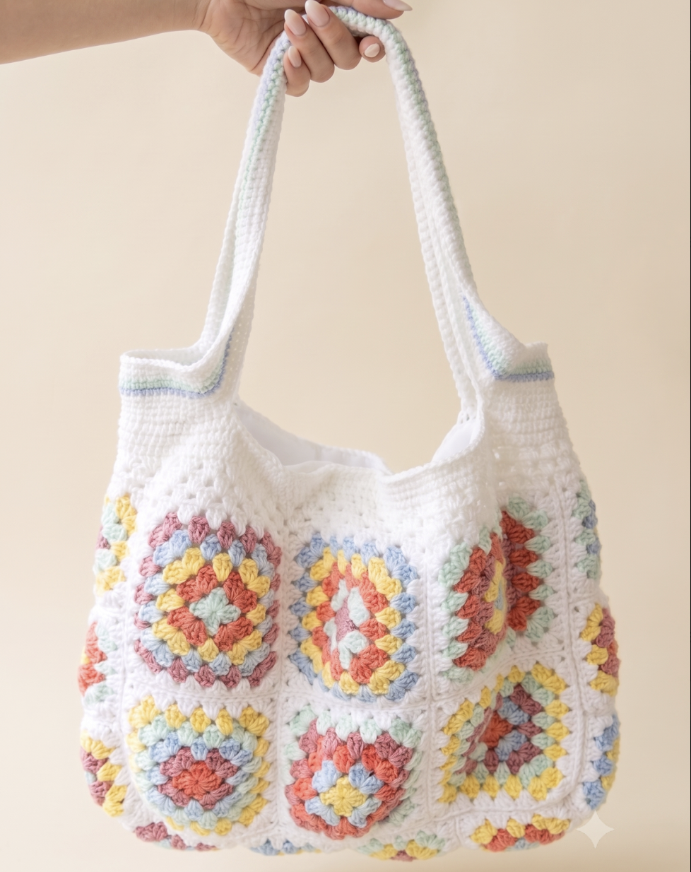 Extra Large Multicolor Granny Square Bag
