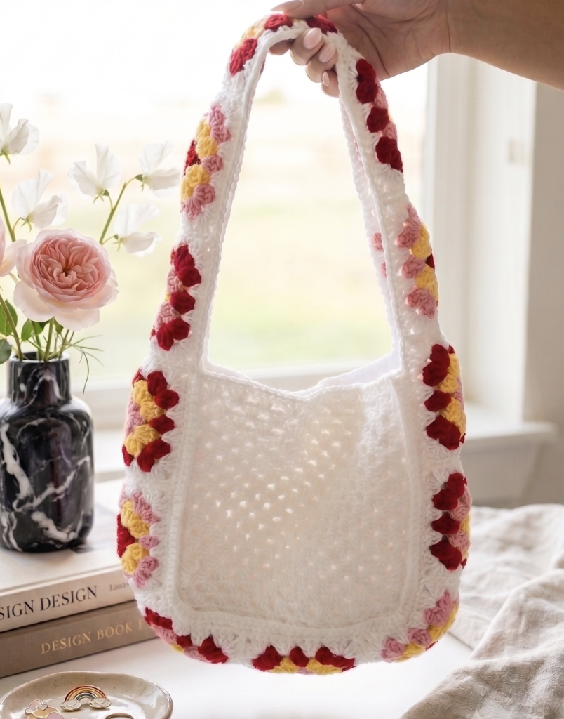 Vintage Charm Granny Square Tote