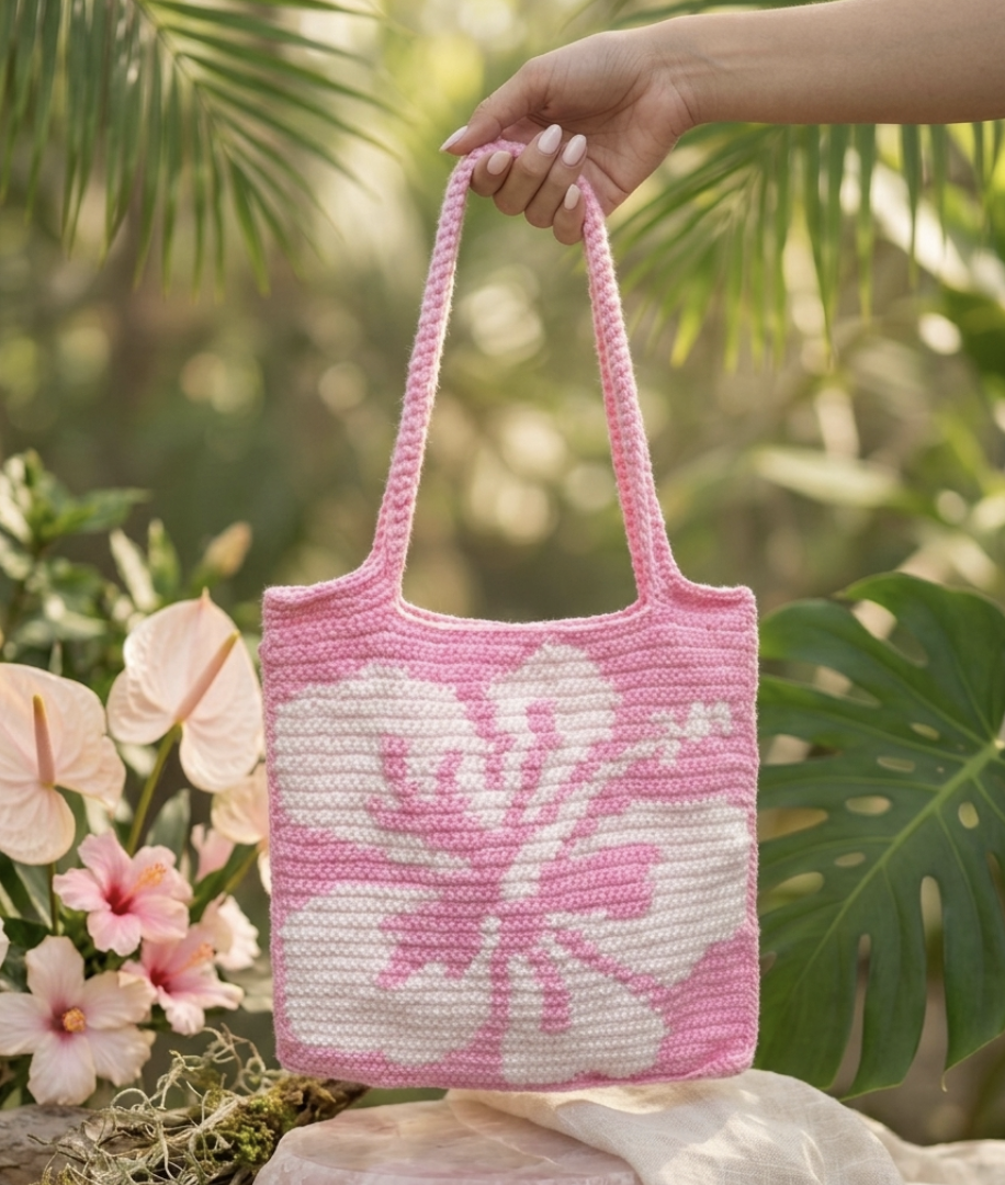 Pink Hibiscus Tote