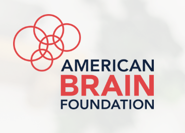 The American Brain Foundation logo with overlapping red circles and bold text.