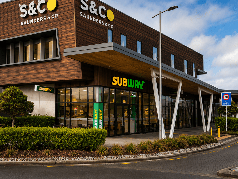 Subway storefront at The Landing Wigram in Christchurch