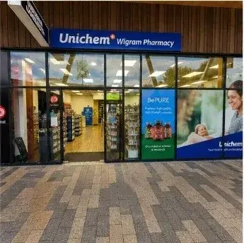 Entrance to Unichem Wigram Pharmacy at The Landing Wigram